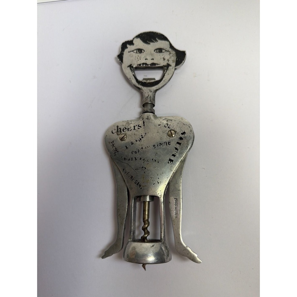 Vintage Italy Metal Barmaid Figural Corkscrew/bottle Opener Kitchen Accessory Ma - Picture 1 of 6